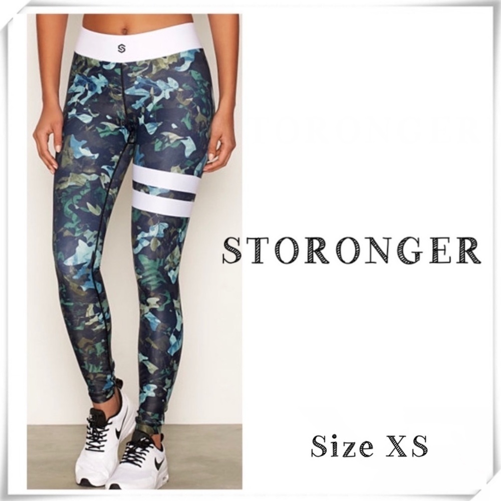 STRONGER Militia Tights Camo Print Leggings in Green /White